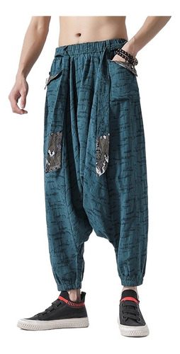 Chinese Style Men's Casual Loose Harem Trousers Ancient