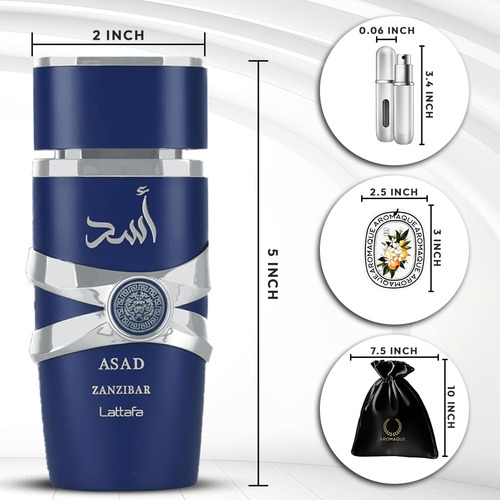 Perfume Aromaque Asad Lattafa Zanzibar, 100 Ml, Edp, Con Acc