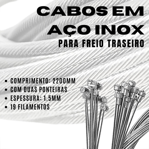10 Cabos De Freio Inox Com Duas Cabeça Speed Mountain Bike