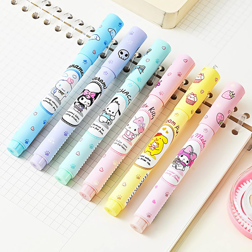 Set De 6 Marcadores Pastel De Dibujos Animados