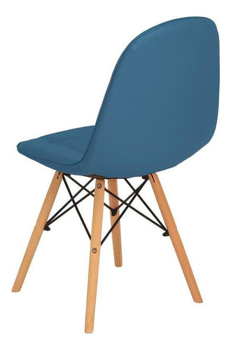Mesa De Jantar Amanda Preta 120cm + 4 Cadeiras Botonê Cor Turquesa