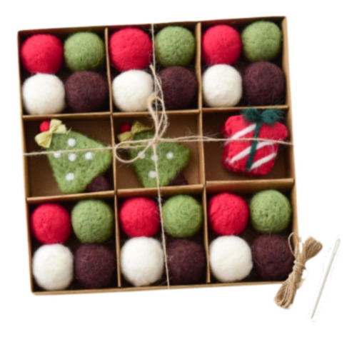 Kit De Guirnalda De Bolas De Fieltro De Navidad Diy