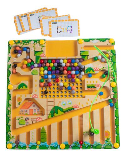 Laberinto Magnético Montessori Números Colores Cuentas