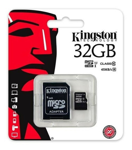 Memoria Micro Sd 32gb Kingston + Adaptador