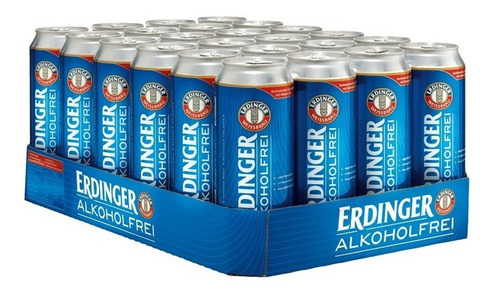 Pack 24u Cerveza Erdinger Sin Alcohol Lata X 500ml - Alemana