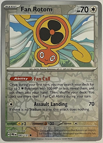 Pokémon Tcg Fan Rotom 085/131 Reverse