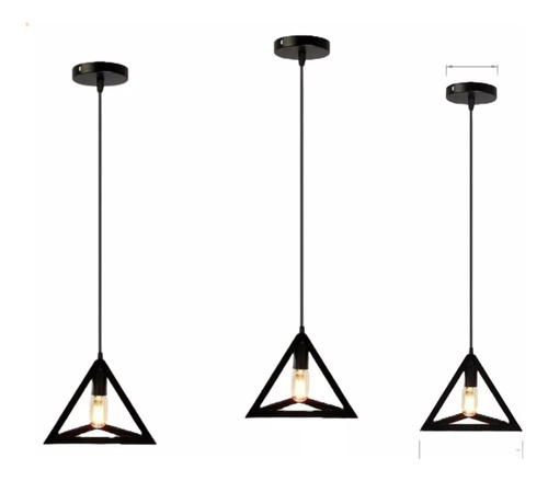 Lampara Triangulo Vintage Kh-813 Minimalista 3 Piezas