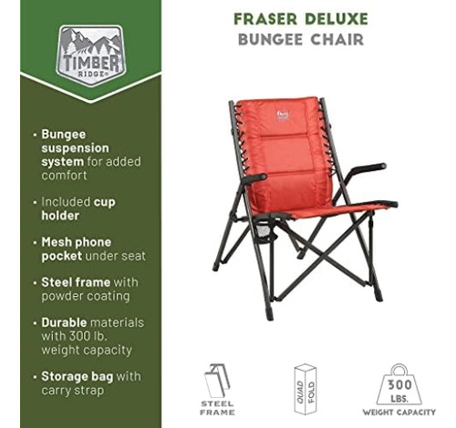 Timber Ridge Bungee - Silla Plegable Para Camping, Resistent