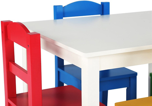 Tot Tutores Juego De Mesa Y 4 Sillas De Madera Para Niños, E