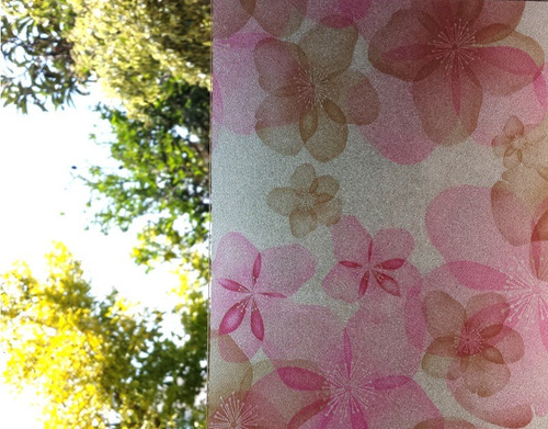 Imagen 2 de 4 de Película Vinyl Decorativa Vitral Cerezo Statico