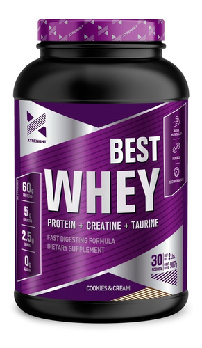 Proteina Xtrenght Best Whey 2 Lbs Creatina Taurina 0 Azucar