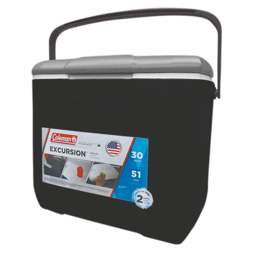 Hielera Negra Con Asa 30 Qt 51 Latas Campismo Playa Coleman