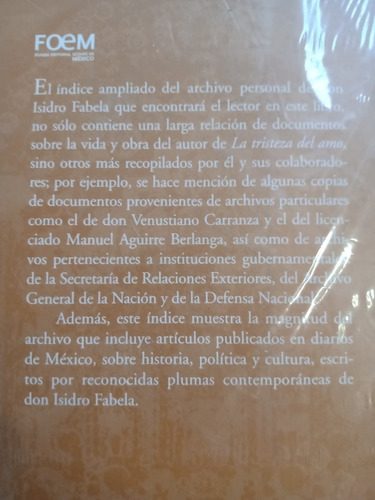 Imagen 3 de 3 de Índice Ampliado Del Archivo De Don Isidro Fabela Casa Risco