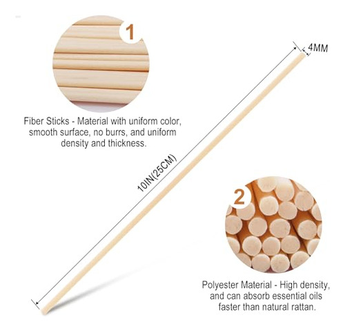 L'odeur Vill 100pcs Reed Diffuser Sticks, 4mm * 10 Inch(25c