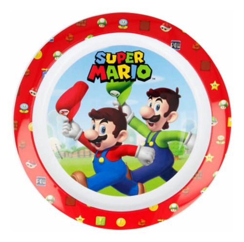 Plato Llano Plástico Microondas 22 Cm Super Mario Bros