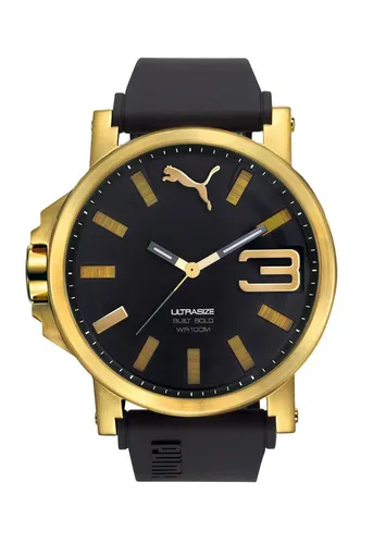 Rel gio Masculino Puma 96299gppsdu1 50mm Preto Com Dourado Frete