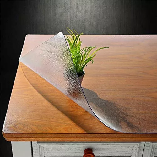 Protector de mesa transparente, cubierta de mantel de plástico, alfombrilla  para escritorio de oficina, muebles de madera, acento de vidrio para café