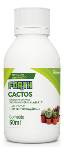 Adubo Fertilizante Forth Cactos 60ml Orgânico Rende 12 L