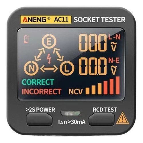 Probador De Zócalo De Tierra Ac11 Detector Cable Eléctrico