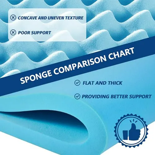 Colchón Topper Queen Memory Foam - 3 Capa Dual - Gel Refres