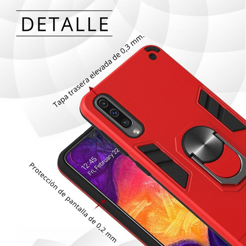Funda Para Galaxy A50 Con Mica Varios Modelos Antigolpes Vino Armor Ring Sin Mica