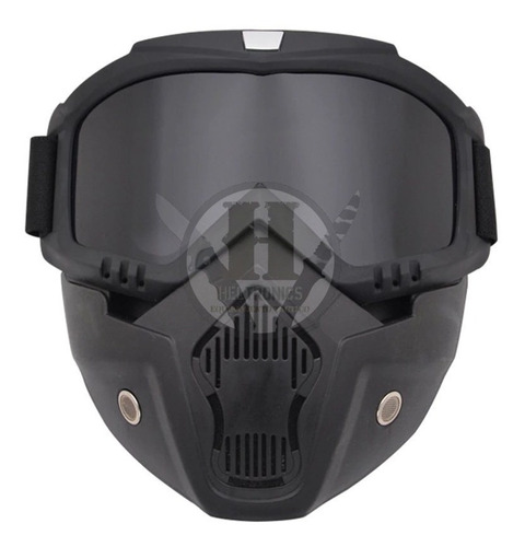 Imagen 1 de 6 de Mascara Antiparras Proteccion Moto Airsoft Casco Negro Duro