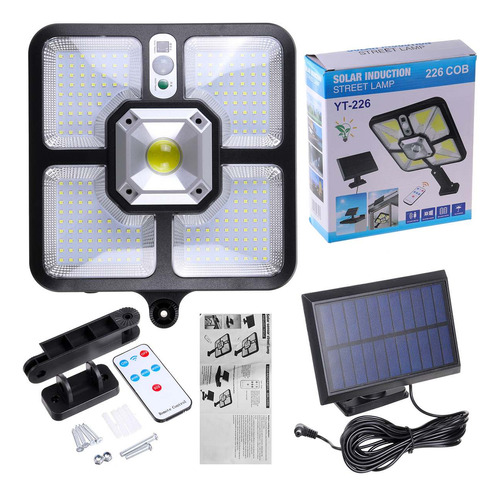 Foco Solar Para Exterior Ip65 De 226 Cob Con Sensor