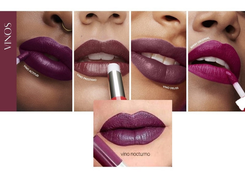 Labial Duo Tattoo Esika. Intense 24 Hrs Colorfix Acabado VINO IMPARABLE Color Rosa romance
