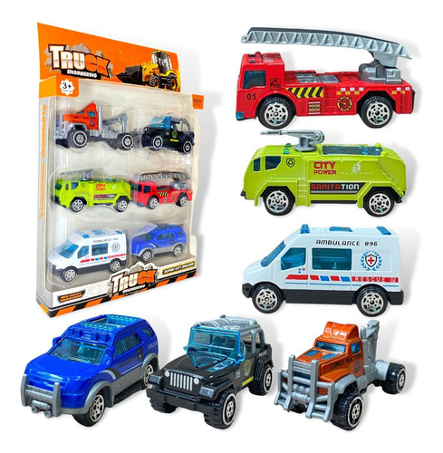 Kit Carrinhos De Ferro Coleção C/6 Carro Miniatura Brinquedo