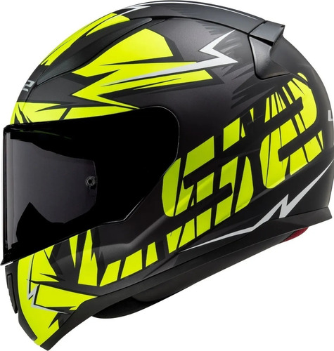 Capacete Ls2 Ff353 Rapid Cromo Preto Fosco Amarelo 