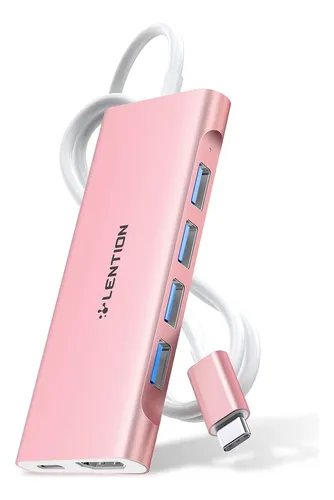 Cable Largo 10 M Con Hub Multipuerto Usb C 4 Puertos