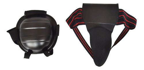 2 Pieces Taekwondo Padded Adjustable Groin Protector