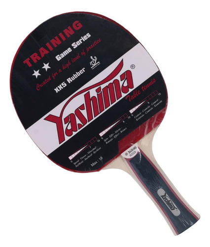 Raquete de pingue-pongue Yashima 82028, cor preta, tipo de alça: clássico