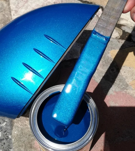 Pintura Poliuretano Azul Metalizado Automotor + Cat. 1 Litro