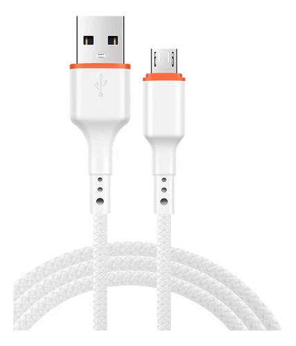 Kolke Cable Usb A Micro Usb 2a 1mts Blanco Mallado Kcc-1571