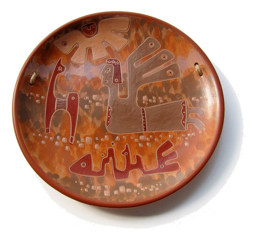 Plato Ceramica Inca Peru Pintado A Mano De Mamakolla