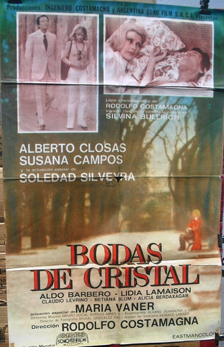 Afiche Original De La  Película Argentina Bodas De Cristal 