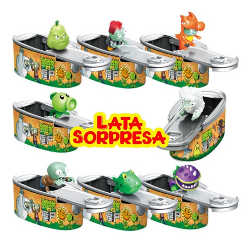 Imagen 1 de 8 de Log-on Lata Sorpresa Plantas Vs Zombies Juguete Diversión