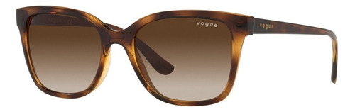 Gafas de sol Vogue 0vo5426s W65613, 54 colores de montura, color tortuga brillante, varilla, color habana, lente oscura, color marrón degradado, diseño cuadrado