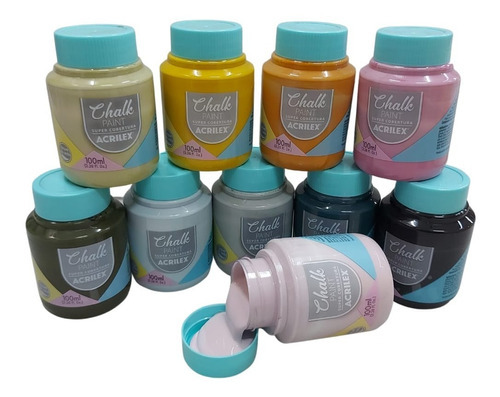 Tinta Chalk Paint Acrilex 100 Ml Artesanato Móveis Metal