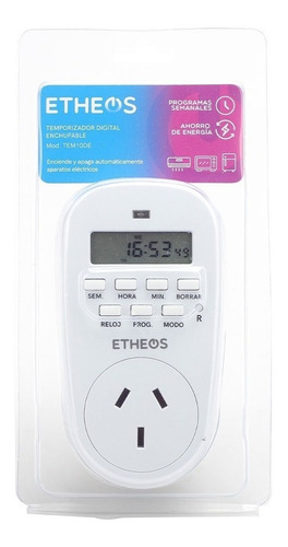 Temporizador Digital Enchufable Reloj Timer 10a 220v Full