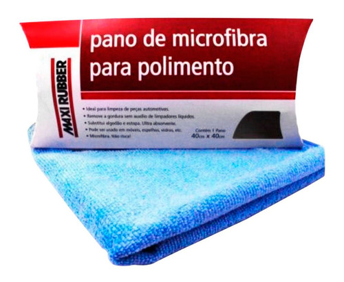 Flanela Microfibra Polimento Automotivo Maxi Rubber 40x40cm