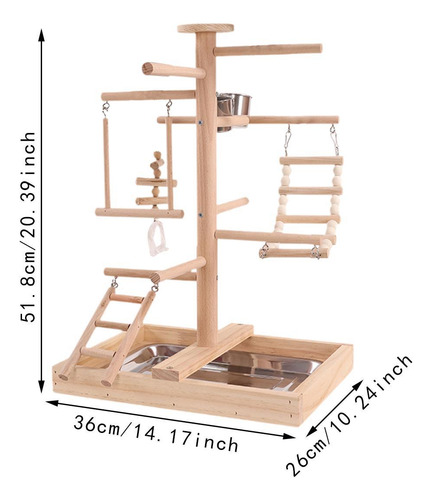 Soporte De Madera Maciza Para Loros, Parque De Juegos Para