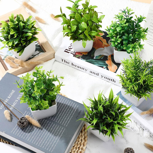10 Piezas Plantas Artificiales En Maceta Decorativas Hogar