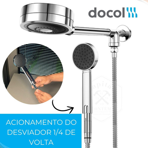 Kit 2 Ducha Technoshower Docol Com Desviador Aquec Solar/gás