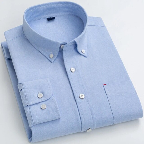 Camisas Casuales Oxford De Algodón Con Botones Para Hombre,