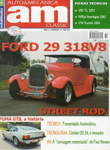 Auto & Mecânica Nº14 Ford 1929 318 V8 Puma Gtb Citroen Ds 19