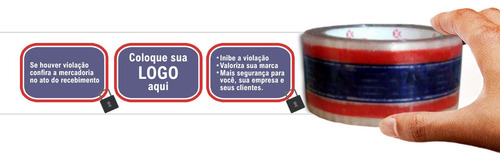 Fita Adesiva Personalizada Com Sua Logo 18 Rolos