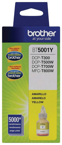 Botella De Tinta Brother Amarillo Bt5001y Alto Rendimiento