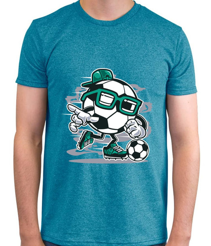 Playera De Caricatura De Balón Jugando Fútbol - Deportes